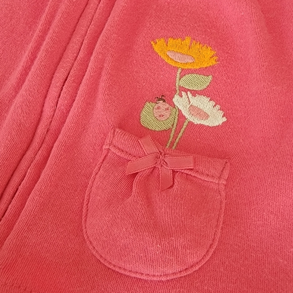 CARTER'S ♡ 2pc Pink Floral Short Sleeve Zip Front Hoodie w/Polka Dot Shorts NB - Picture 11 of 17